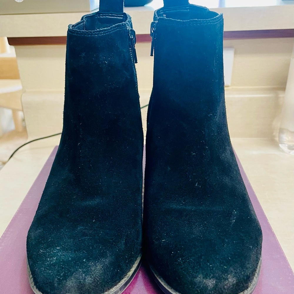 Vionic Black Suede Ankle Booties